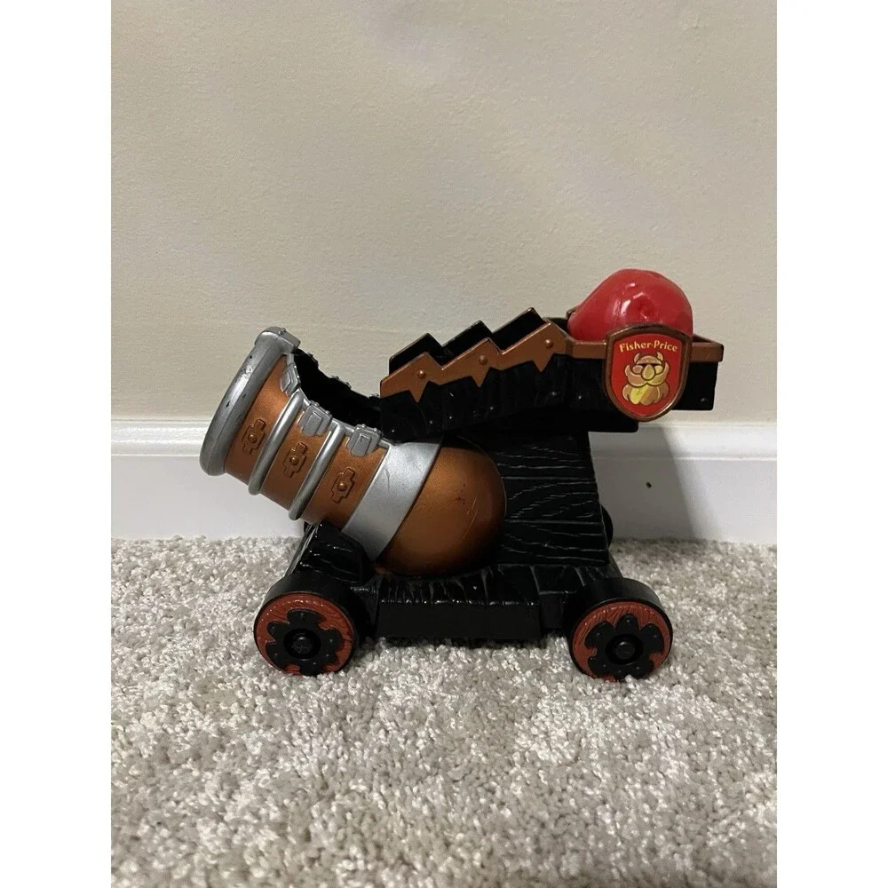 Vtg Fisher Price Great Adventures Boulder Blaster & Shark Raft Almost Complete